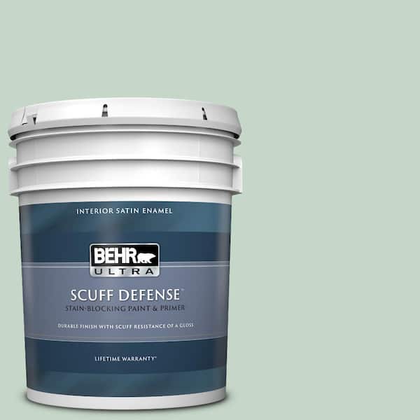 BEHR ULTRA 5 gal. #S410-2 New Moss Extra Durable Satin Enamel Interior Paint & Primer