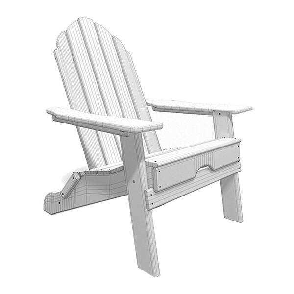 Sudzendf White HDPE Outdoor Patio Adirondack Chair 1-Piece