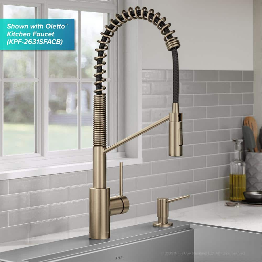 Spot-Free Antique Champagne Bronze Stainless Steel Soap Dispenser