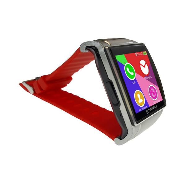 LINSAY - Executive EX5LR Smart Watch Red with Camera and Micro SD Card Slot up to 64GB