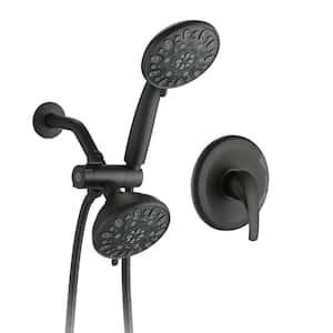ACAD Single-Handle 7-Spray Round High Pressure Multifunction Deluxe 5 in. Shower Faucet in Matte Black (Valve Included)