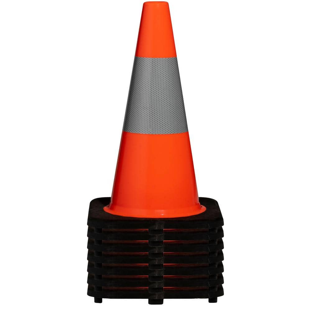 18" High-Visibility Orange PVC Traffic Safety Cone