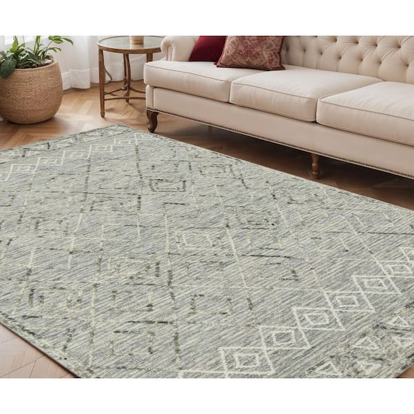 5 ft. x 8 ft. Multi-Colored Wool Argyle Hand Hooked Area Rug