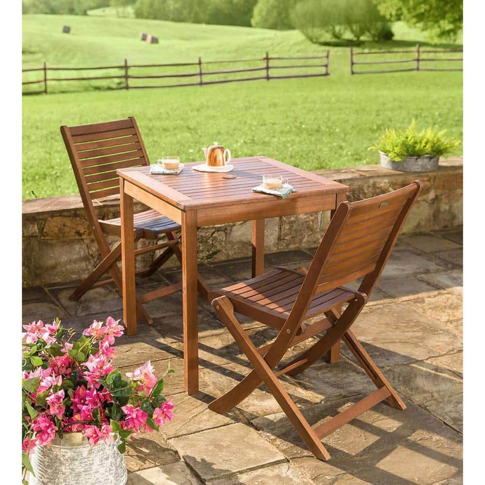 Evergreen Eucalyptus Wood Outdoor Square Bistro Table