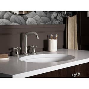 Paces 8 in. Widespread Double Handle Bathroom Faucet with Cross Handles in Vibrant Polished Nickel