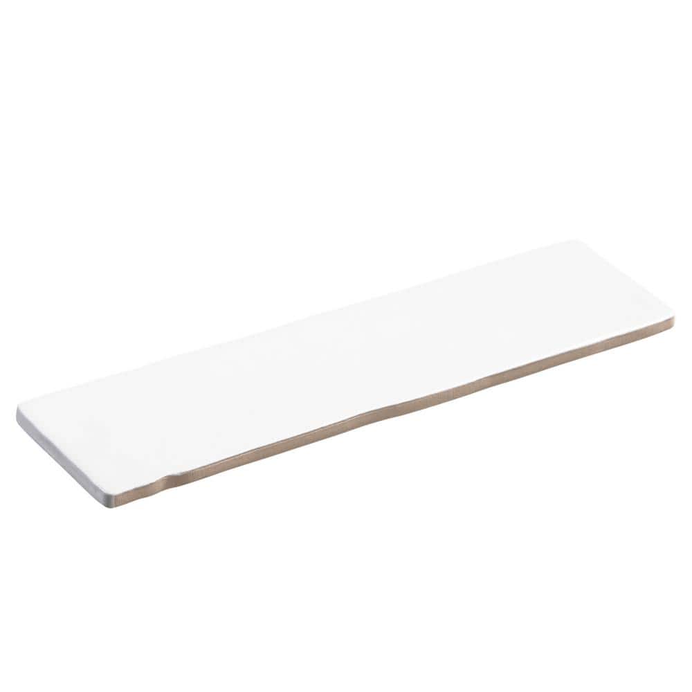 Parado Rectangle 11.02 in. x 2.95 in. Matte Gully Gray Porcelain Marble Til