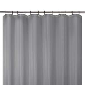 72 in. W x 70 in. L 100% Waterproof Striped Fabric Shower Curtain Liner in Grey