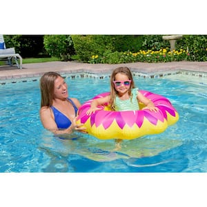 Swimming Pool Inflatable Yellow Flower Baby Rider Float