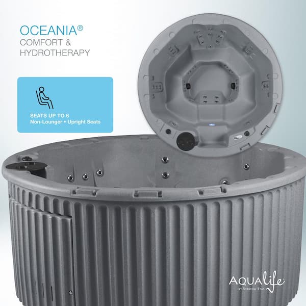 AquaLife Oceania 6-Person 40 Stainless Jet 240-Volt Hot Tub with