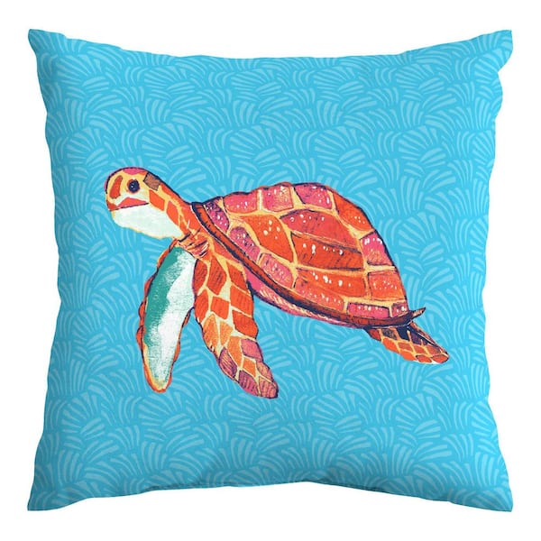 18 x 18 Outdoor Square Throw Pillow Gunther Turtle