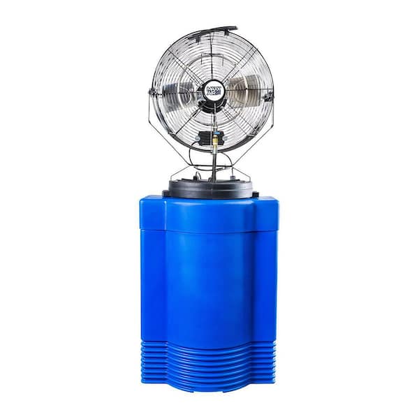 18 in. 3-Speed Portable Hi-Pressure Cooling Misting Personal Fan in Blue with 40 Gal. Water Tank