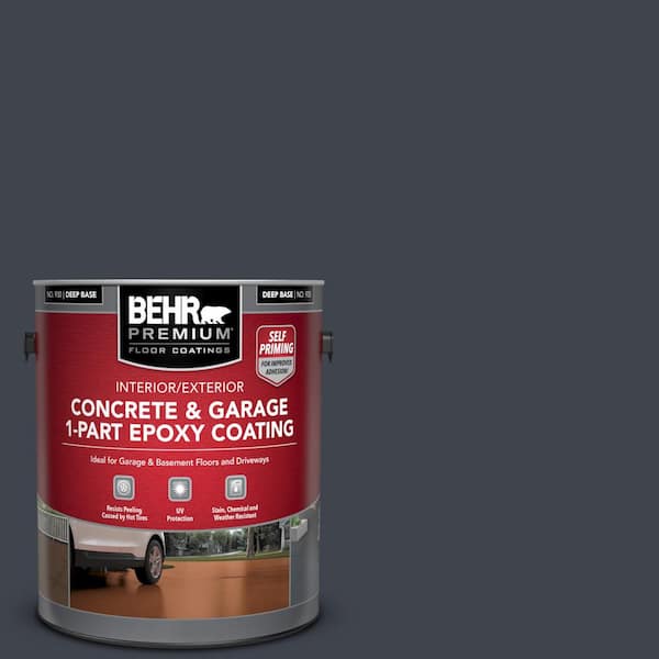 BEHR PREMIUM 1 gal. #ECC-23-3 Blackbird Self-Priming 1-Part Epoxy Satin Interior/Exterior Concrete and Garage Floor Paint