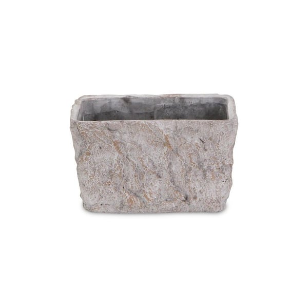 9 in. x 5.5 in. Gray Indoor/Outdoor Concrete Decorative Pots