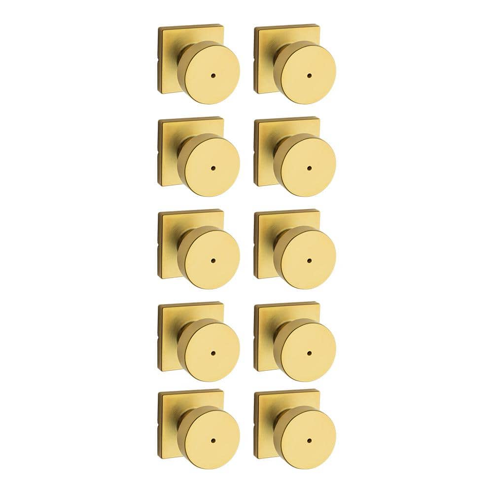 Pismo Satin Brass Privacy Square Bed/Bath Door Knob 10-Pack