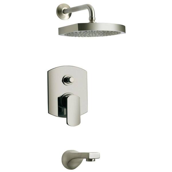 LaToscana Novello 1-Handle 1-Spray Pressure Balance Tub and Shower Faucet in Brushed Nickel (Valve Included)