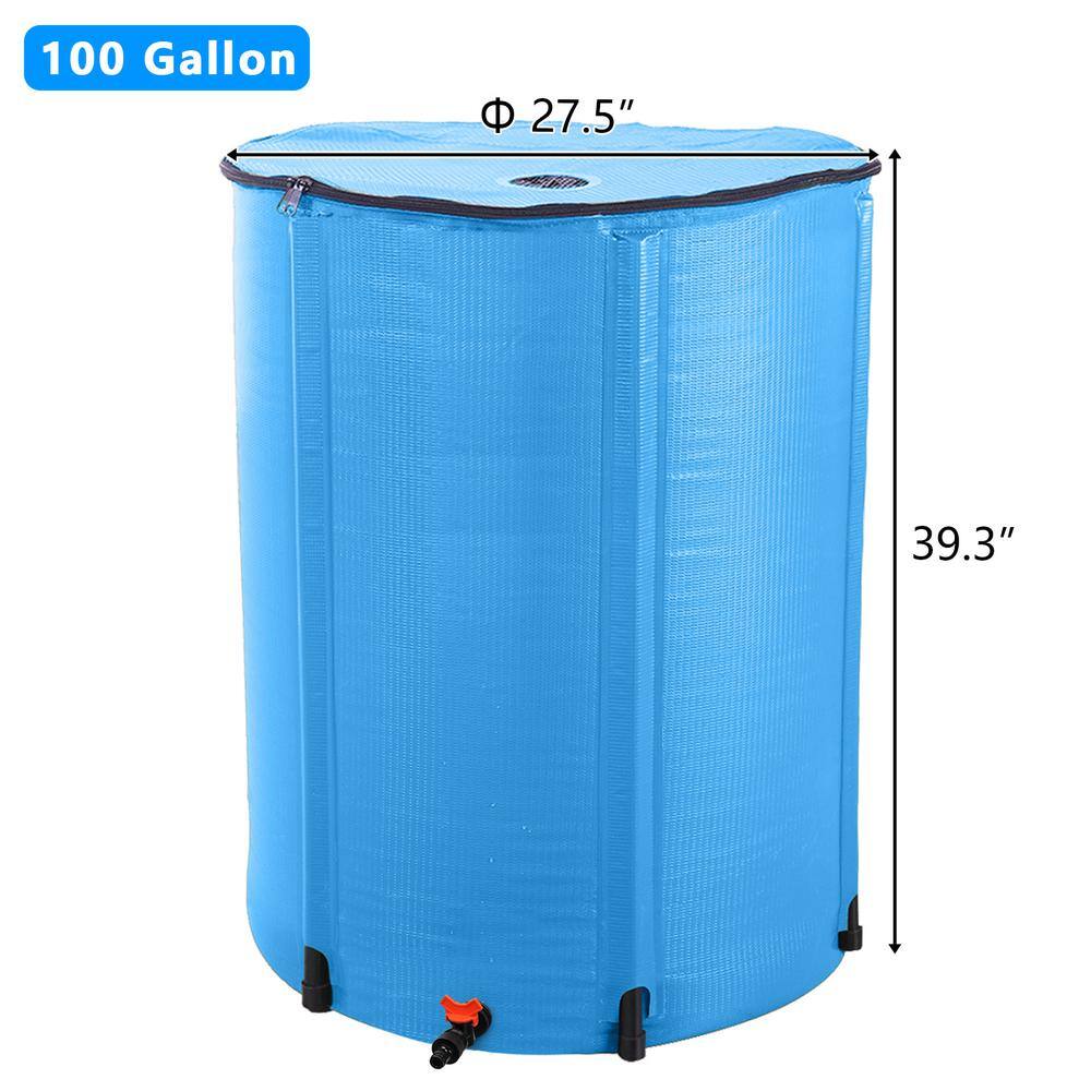 Large Blue 100 Gallon Collapsible PVC Rain Barrel