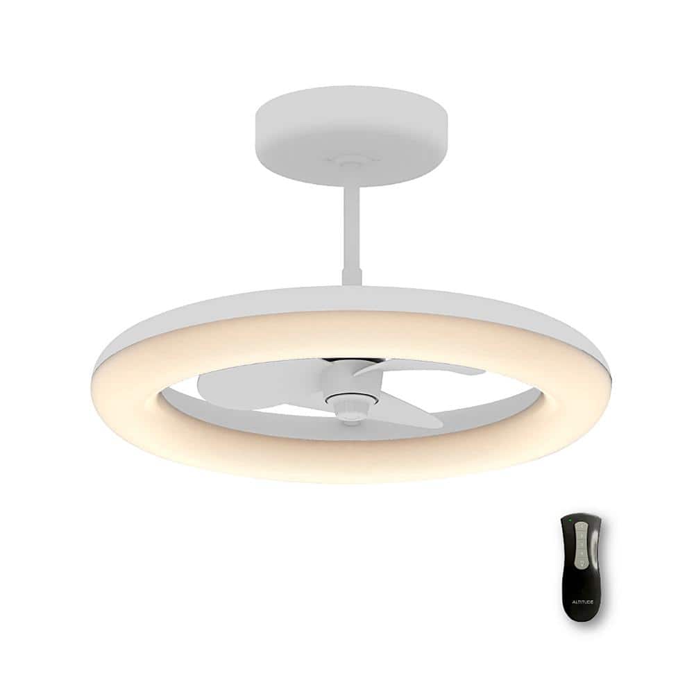 Helium 24 in. Integrated LED Indoor/Outdoor Matte White Ceiling Fan with Light Kit and Remote Control price history on PriceWatchPro