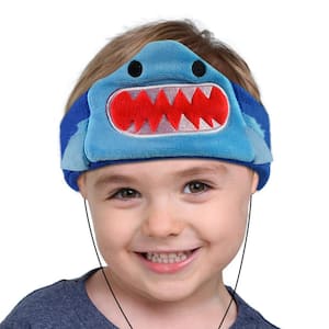 Kids Headphones Volume Limiter Machine Washable Fleece Headphones for Children Travel/Home w/ Adjustable Band (Shark)