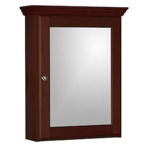 Ultraline 19 in. W x 27 in. H x 6-1/2 in. D Framed Surface-Mount Bathroom Medicine Cabinet in Dark Alder