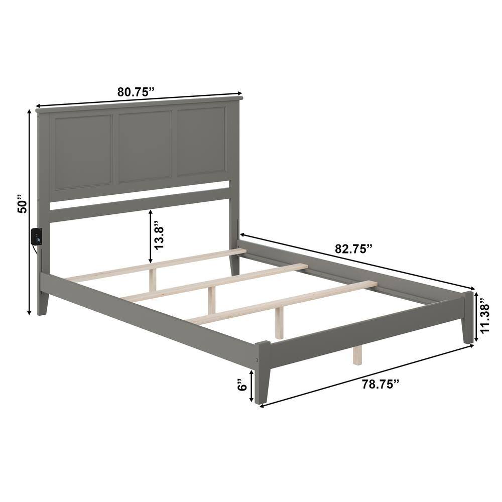 Madison King-Sized Grey Upholstered Wooden Bed with Storage Drawers