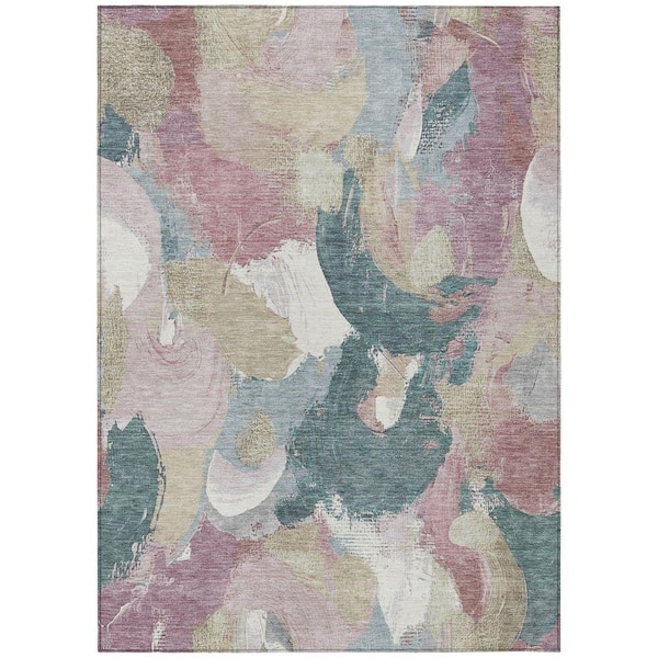 Chantille Machine Washable Indoor/Outdoor Abstract ACN1965 Mauve 5 ft. x 7 ft. 6 in. Area Rug