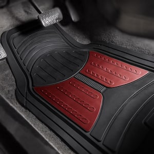 Burgundy Trimmable Liners Monster Eye Car Floor Mats - Universal Fit for Cars, SUVs, Vans and Trucks - Full Set
