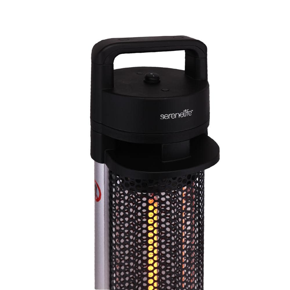 SereneLife 900W Black and Stainless Steel Electric Patio Heater