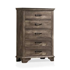 Ragena 5-Drawer Gray Chest of-Drawers (52.25 in. H x 35.38 in. W x 16.38 in. D)
