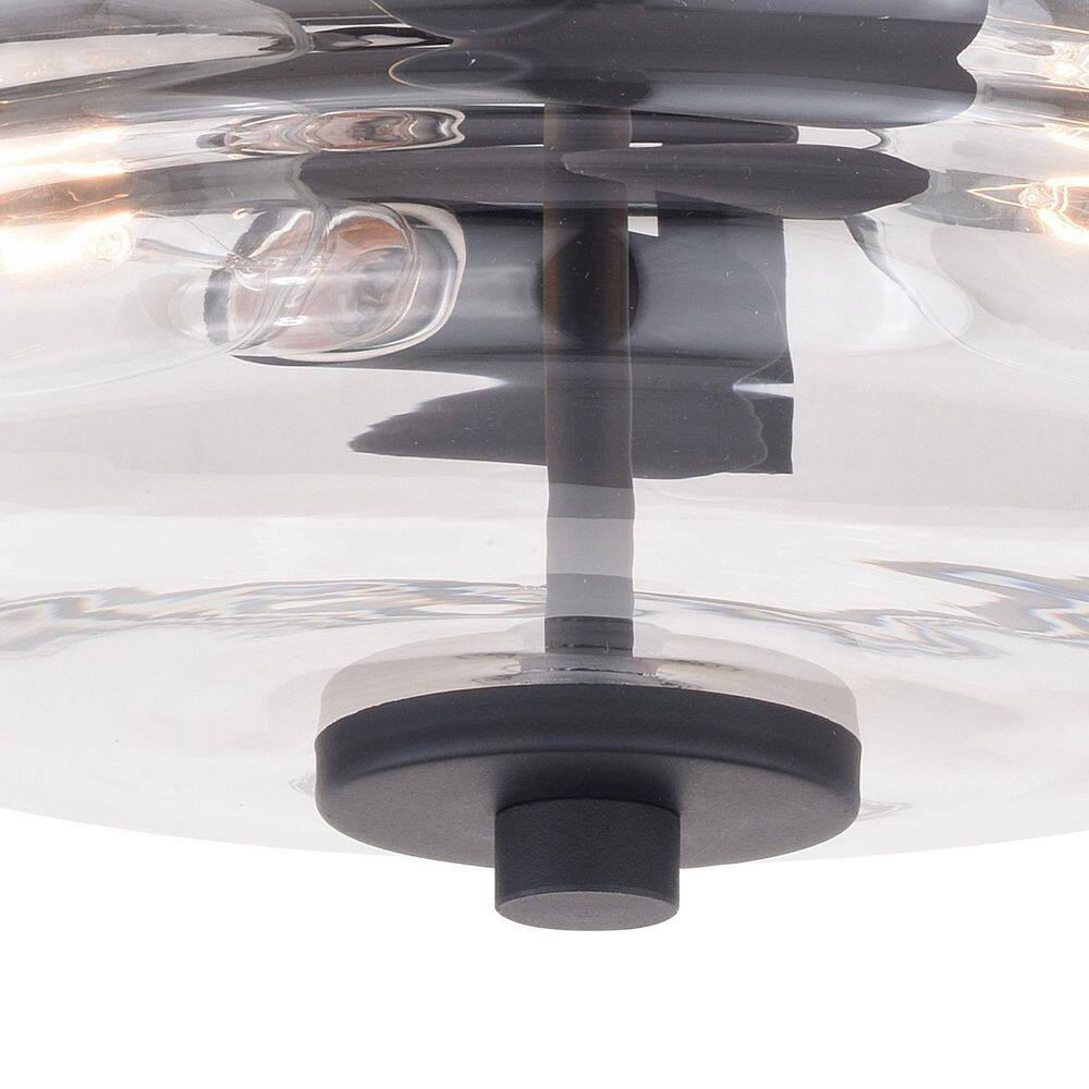 Toledo 13" Matte Black Industrial Farmhouse Flush Mount Light