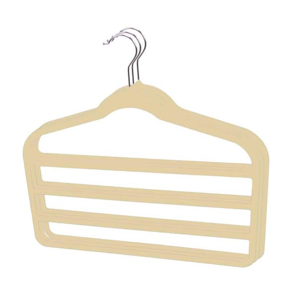 Home Basics Ivory Velvet Pants Hangers 3-Pack