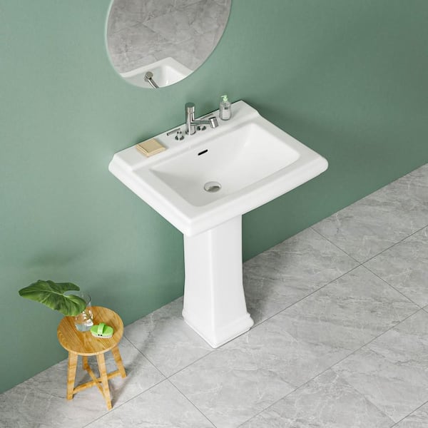 Vomlor 19.5 in. D x 26.25 in. W Rectangular Vitreous China