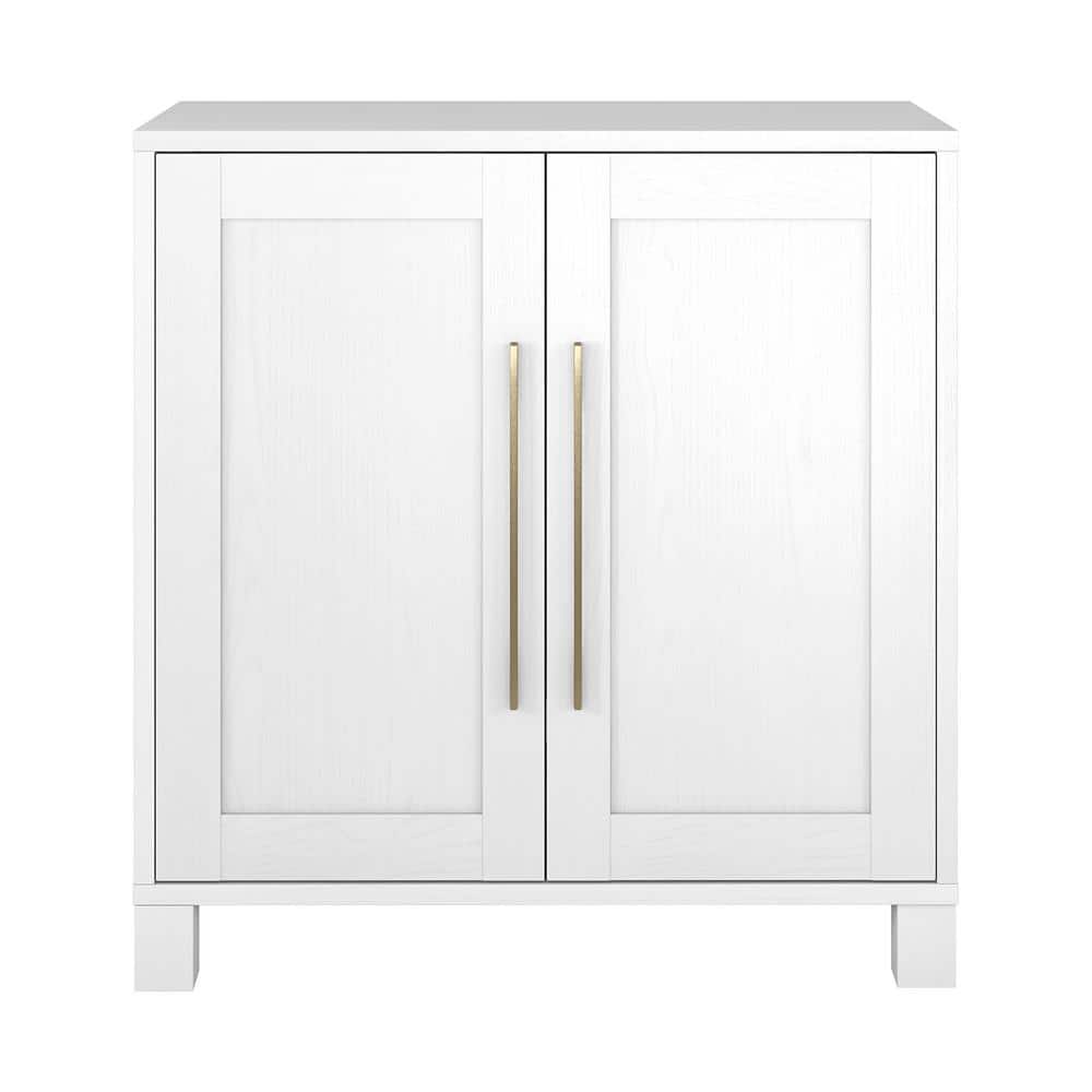 White MDF Office Accent Cabinet with Adjustable Shelving