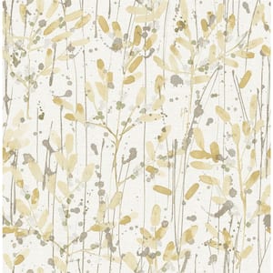 Leandra Yellow Floral Trail Strippable Non Woven Wallpaper