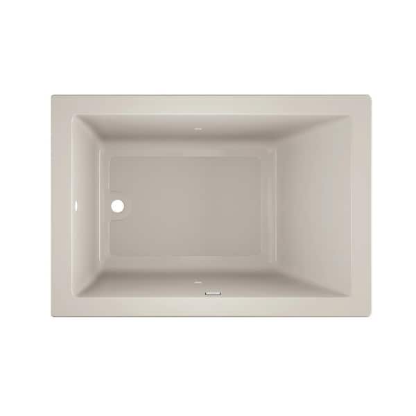 JACUZZI SOLNA 60 in. x 42 in. Rectangular Soaking Bathtub with Reversible Drain in Oyster