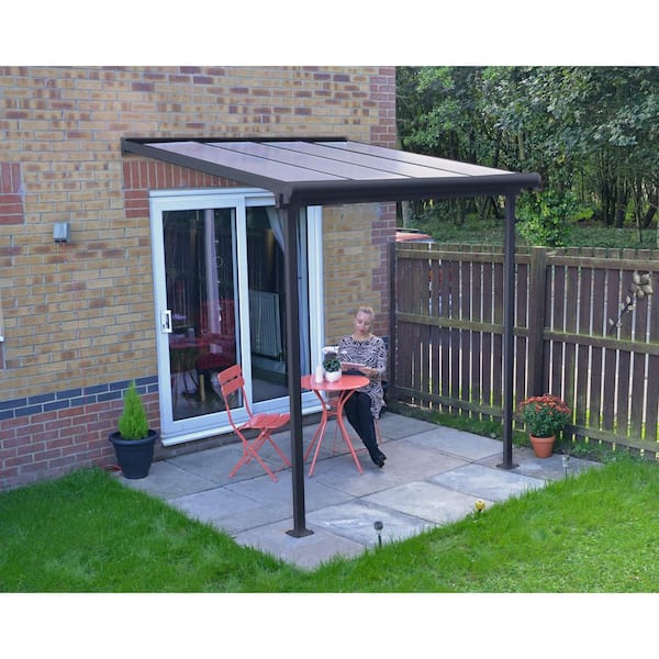 Sierra 7.5 ft. x 7.5 ft. Gray/Clear Aluminum Patio Cover