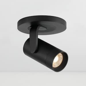 ZIV Modern LED Flush Mount Monopoint with Color Changeable Lens Caps, Rotatable 3000k, Black