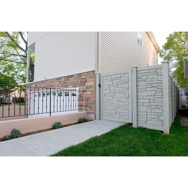5 in. x 5 in. x 8-1/2 ft. Gray Composite Fence Gate Post