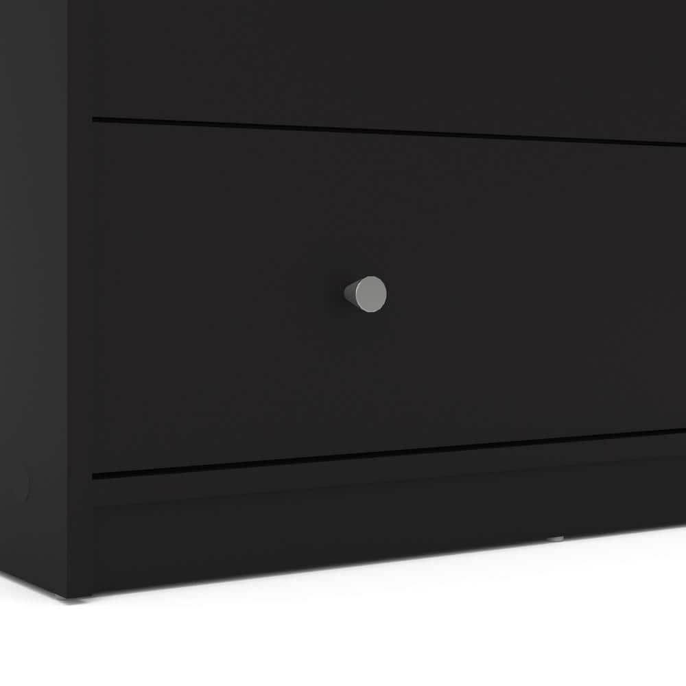 Sleek Portland Black Engineered Wood 3-Drawer Horizontal Dresser