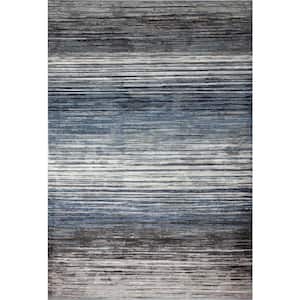 Cambridge Blue/Beige 4 ft. x 6 ft. Striped Contemporary Accent Rug