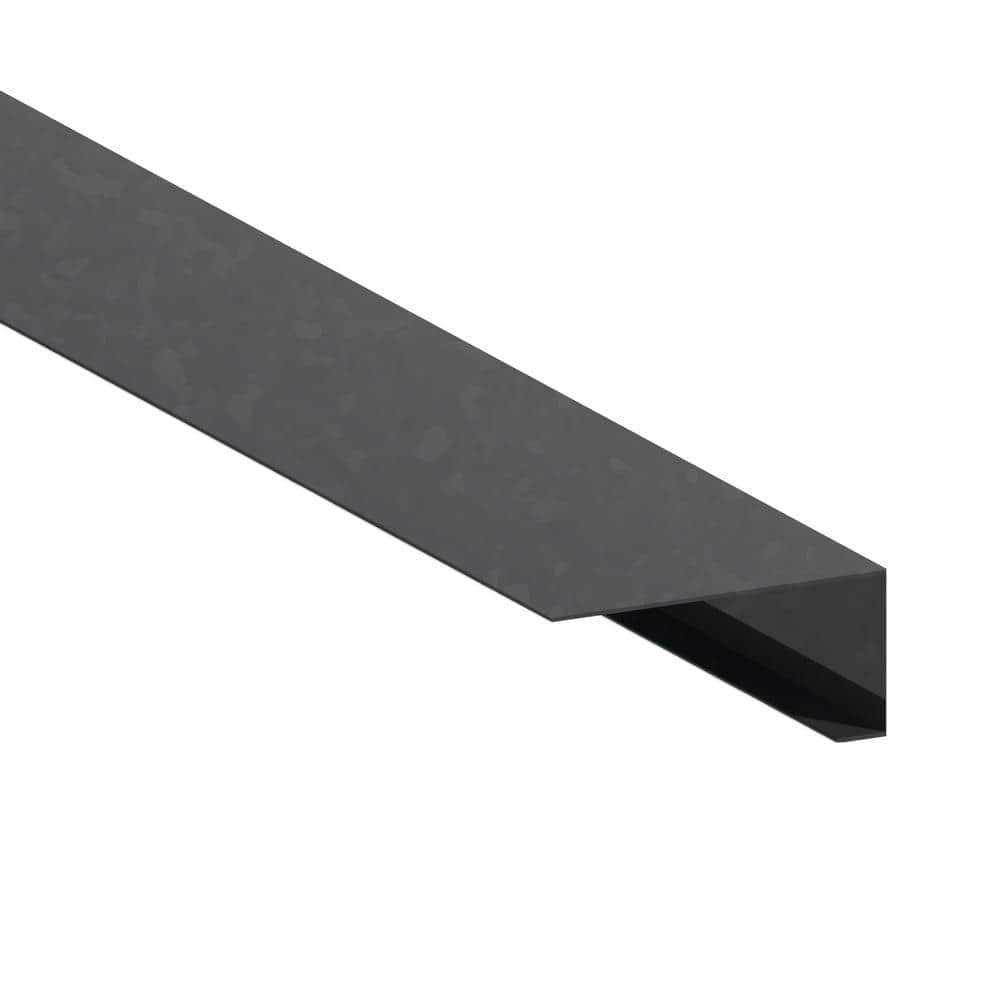 Gibraltar Building Products 2-1/2 in. x 1-1/8 in. x 3/8 in. x 10 ft.  Bonderized Steel 3-Way Roof Edge Flashing 3W4B - The Home Depot