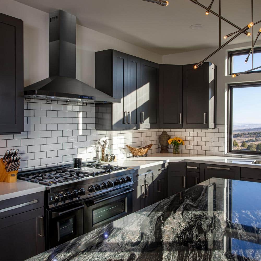 30-Inch Black Stainless Steel Convertible Wall Mount Range Hood