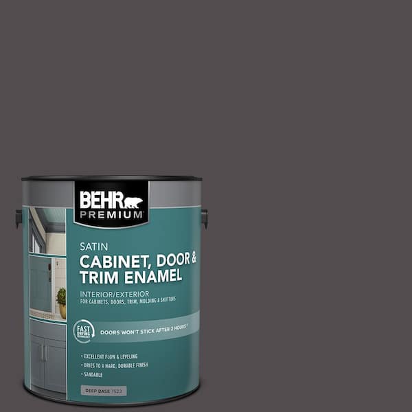 1 gal. #N570-7 Black Elegance Satin Enamel Interior/Exterior Cabinet, Door & Trim Paint