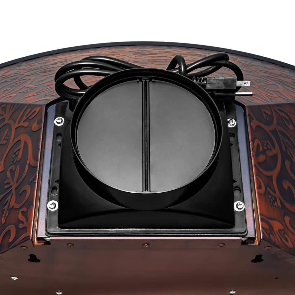 30-Inch Vine Embossed Copper Convertible Wall-Mounted Range Hood