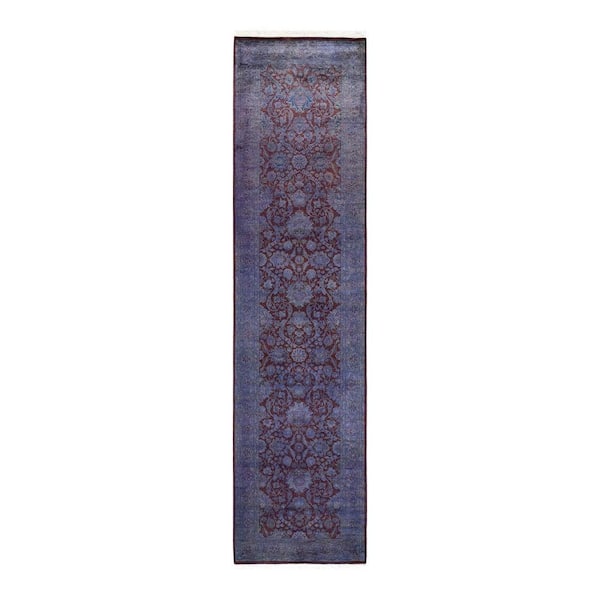 Solo Rugs Purple 2 ft. 7 in. x 10 ft. 8 in. Fine Vibrance One-of-a-Kind Hand-Knotted Area Rug