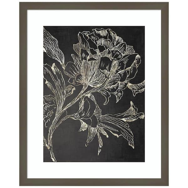 Amanti Art Golden Flower Folklore I by Asia Jensen 1-Piece Framed Giclee Abstract Art Print 21 in. x 17 in.