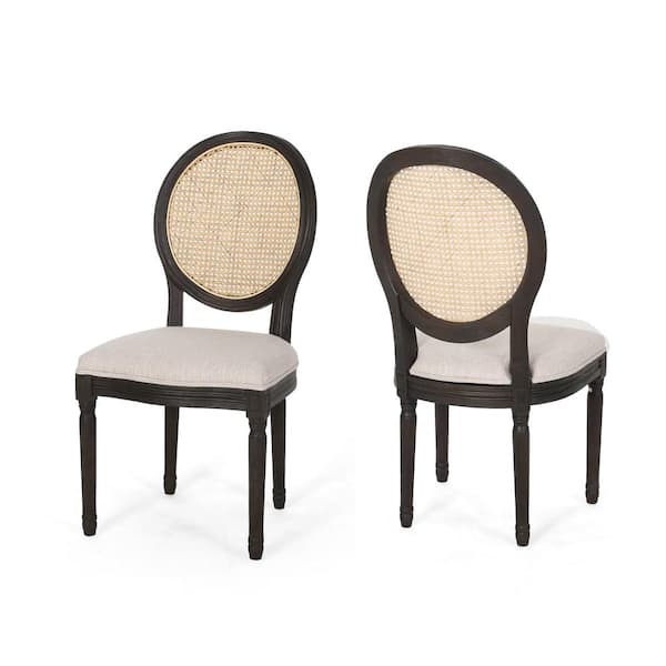 Noble House Govan Beige Fabric Upholstered Dining Chair (Set of 2)