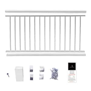 36 in. x 69.43 in. White Powder Coated Aluminum Preassembled Deck Railing