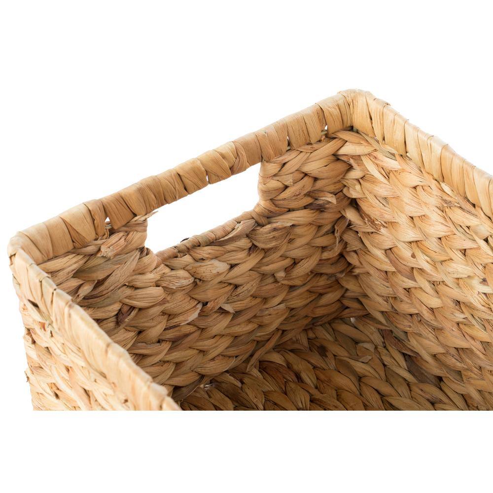 Rustic Water Hyacinth Wicker Rectangular Storage Basket Set