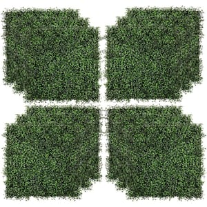 20 in. x 20 in. Artificial Boxwood Wall Hedge Grass Panels Greenery Backdrop Outdoor Balcony Privacy Screen (4-Pices)