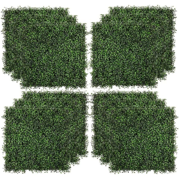 LHY 20 in. x 20 in. Artificial Boxwood Wall Hedge Grass Panels Greenery Backdrop Outdoor Balcony Privacy Screen (4-Pices)